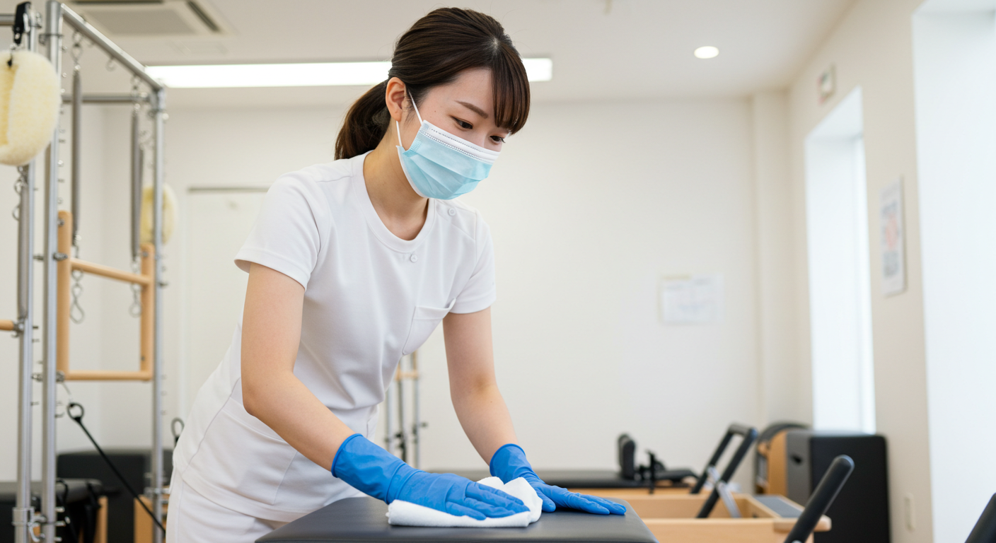 スタジオ清掃の様子